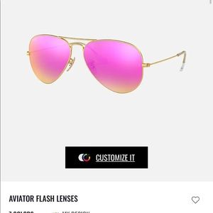 Womens Aviator Flash Lenses - Cyclamen Mirror Pink